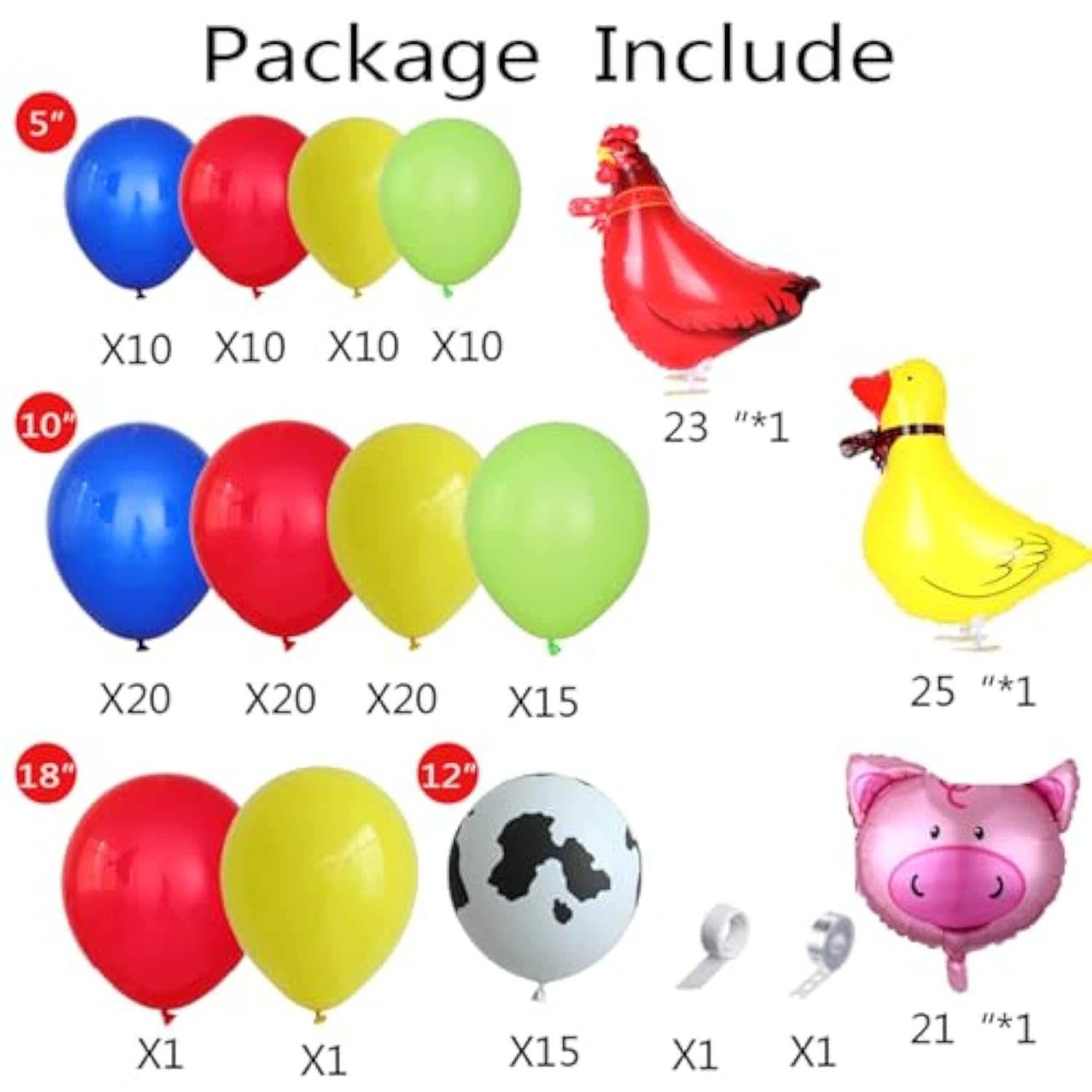 138PCS Cow Balloon Arch Kit for Farm Theme, Barnyard, and Cowboy Party Decor