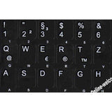 Online-Welcome German Non Transparent Keyboard Stickers Black Background