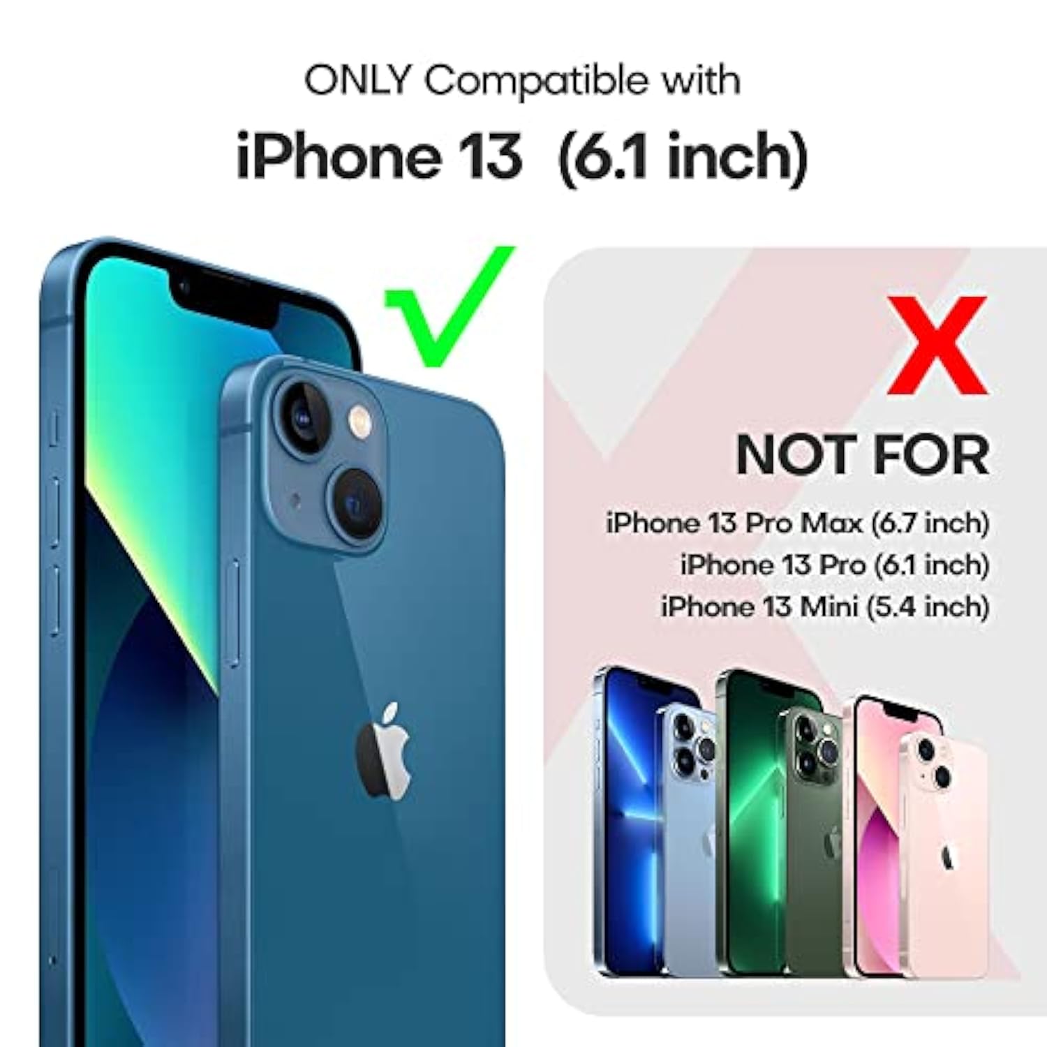 3 In 1 For Iphone 13 Case Clear, With 2X Screen Protector, [Not Yellowing][-Grade Drop Protection] Slim Shockproof Phone Case For Iphone 13 6.1 Inch