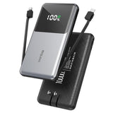 Portable Charger With Built In Cables 10000Mah, Power Bank For Iphone With Wall Plug, Travel Essential 22.5W Usb C Fast Charging Compact Battery Pack For Iphone16/15/14, Samsung, Ipad, Etc