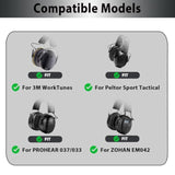 Replacement Ear Pads Cushions For 3M Worktunes Connect Hearing Protection (90542, 90541) & Peltor Sport Tactical, Ear Muffs For Zohan Em042 & Prohear 037/033 Hearing Protector (4 Pack)