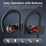 Bluetooth Headphones, Bluetooth 5.3 Ipx7 Waterproof Wireless Sports Earbuds For Workout Gym, 16 Hrs Playtime Running Headphones With Noise Cancelling Mic, Hifi Bass Stereo Inear Earphones