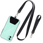 Phone Lanyard, Neck Strap And Wrist Tether Key Chain Holder Universal For Phone Case Anchor Fit All Smartphones-Black
