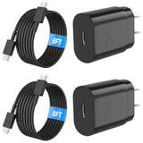 Super Fast Charger Type C, 25W Usb C Wall Charger Fast Charging For Samsung Galaxy S25 S24 S23 S22 S21 Ultra Plus Note 20, Iphone 16/15 Pro Max With 8Ft Long Android Type C Cable, 2 Pack