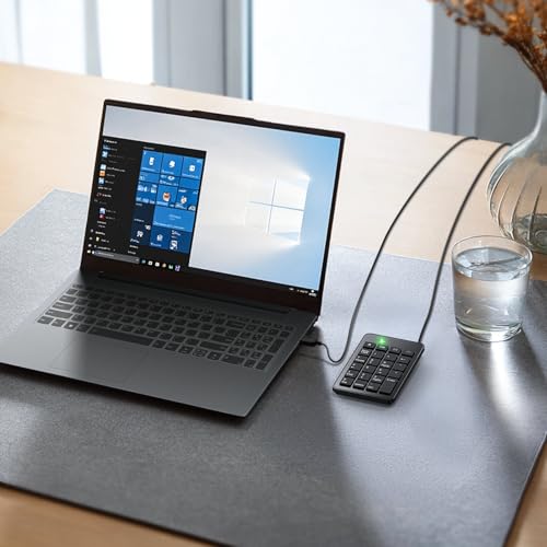 Wired Usb-A Numeric Keypad For Laptop, 23 Keys Numpad Keyboard With Tab, Home, Email & Calculator Keys, 5Ft Cable, Small And Lightweight Design