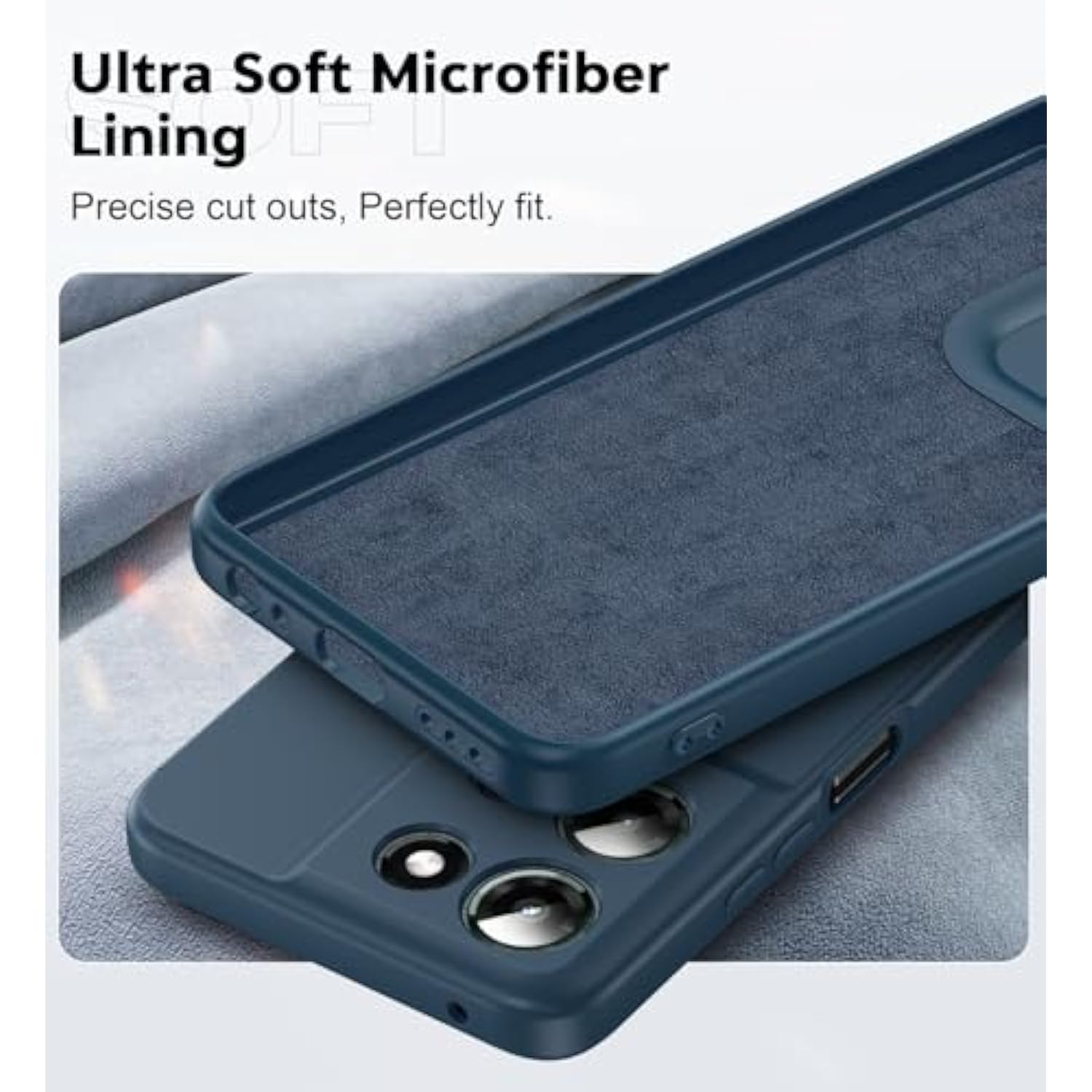 For Motorola Moto-G-5G-2025 Case:??????? ?????? ?? ??????????? With 2Pcs Screen Protector, Anti-Scratch Microfiber Lining, Full-Body Soft Liquid Silicone Phone Case For Moto G 5G 2025, Blue