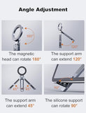 Magnetic iPad Tripod Stand Universal Phone Holder for iPad Pro/Air/Mini & iPhone 17-12 Series - Aluminium Maglock Smartphone Mini Tripod