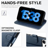 Case Wallet for iPhone 17 Pro (6.3") RFID Blocking Folio Dark Blue