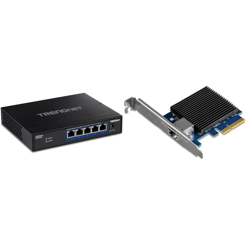 TRENDnet 5-Port 10G Switch, 5 x 10G RJ-45 Ports, Black, TEG-S750 & 10 Gigabit