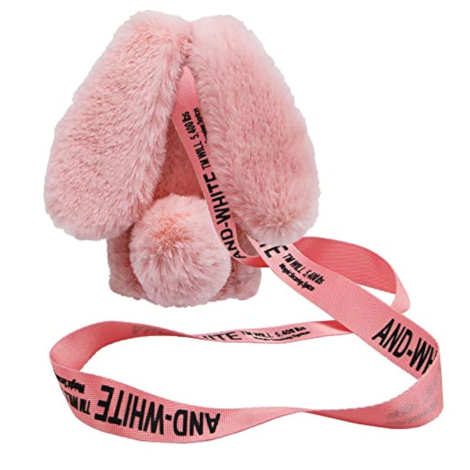 Rabbit Ear Case For Samsung Galaxy A15 5G, Crossbody Strap Plush Ball Bunny Fur Case, Pink