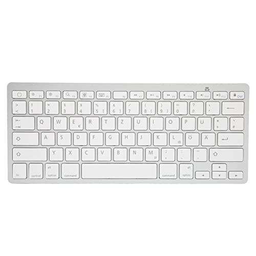 Bluetooth Keyboard - Qwertz German Layout, Slim, Silent, Stable Connection For Ios, Android,
