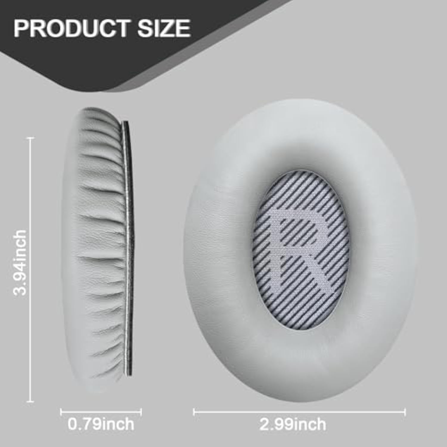 Replacement Ear Pads For Bose Quietcomfort 35 (Qc35) & Quiet Comfort 35 Ii (Qc35 Ii) Headphones, Ear Cushions For Bose Qc25/15/2/Ae2/Sound Link/True, Ear Cups Cover Repair Parts (Grey&Grey)