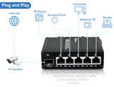 Mini 6 Port Multi-Gigabit Unmanaged Ethernet Switch With 5 X 1.25G Base-T Ports And 1 X 1.25G Sfp Slot Network Switch Compatible With 100/1000Mbps Metal Case Fiber Switch With Power Cord