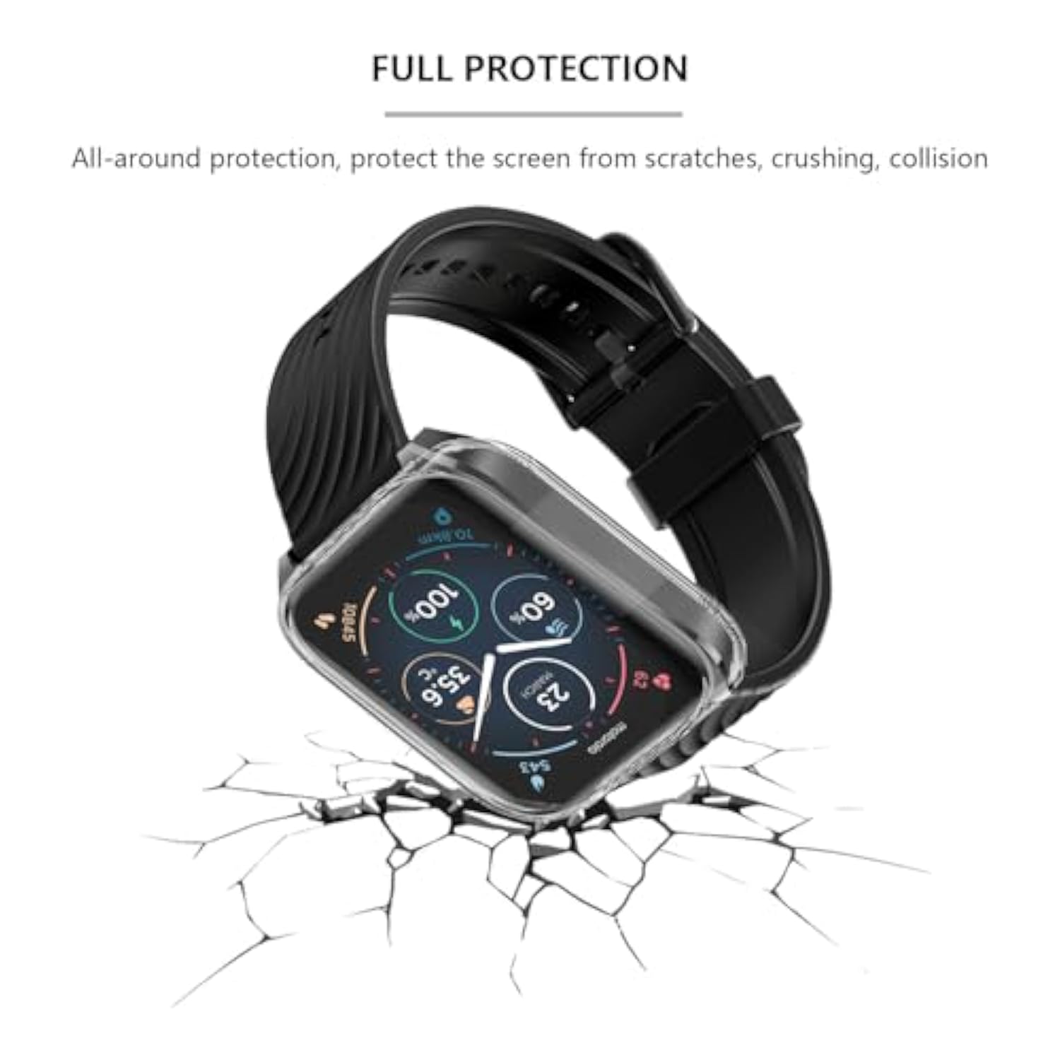 [2 Pack] Screen Protector Compatible With Moto Watch 70 Case, Soft Tpu Plated Case All-Around Protective Screen Full Cover Bumper Compatible For Moto Watch 70 Smart Watch