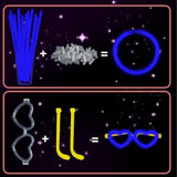 60-Pack 8-Inch Blue Glow Sticks with Connectors and Glow Accessories for Parties
