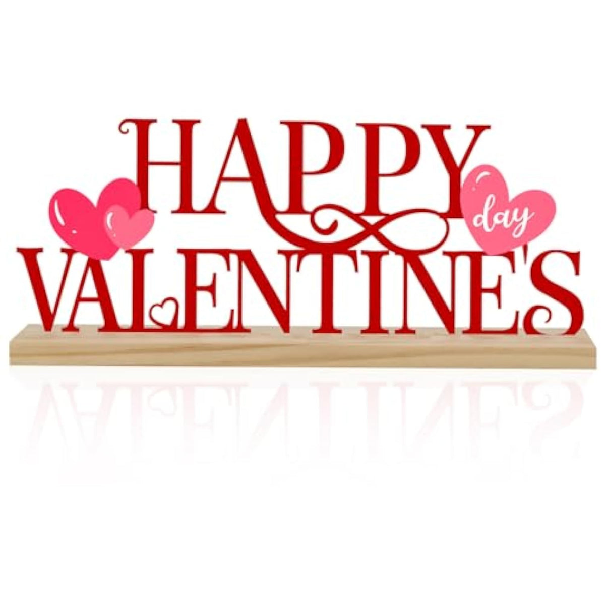 Metal Happy Valentine'S Day Sign, Valentines Day Decorations For Home, Party, Shelf, Mantel, Indoor, Valentine Heart Decor, Valentines Day Table Top Decoration (Valentine)