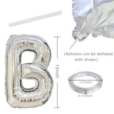 Silver Happy Birthday Banner – 16" Foil Letter Balloons for Party Backdrops