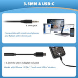 Cell Phone Headset w/Lightweight Secure-Fit Headband, Pro Noise Canceling Mic and in-line Controls, 3.5mm Wired Headphones for iPhone, Samsung, LG,