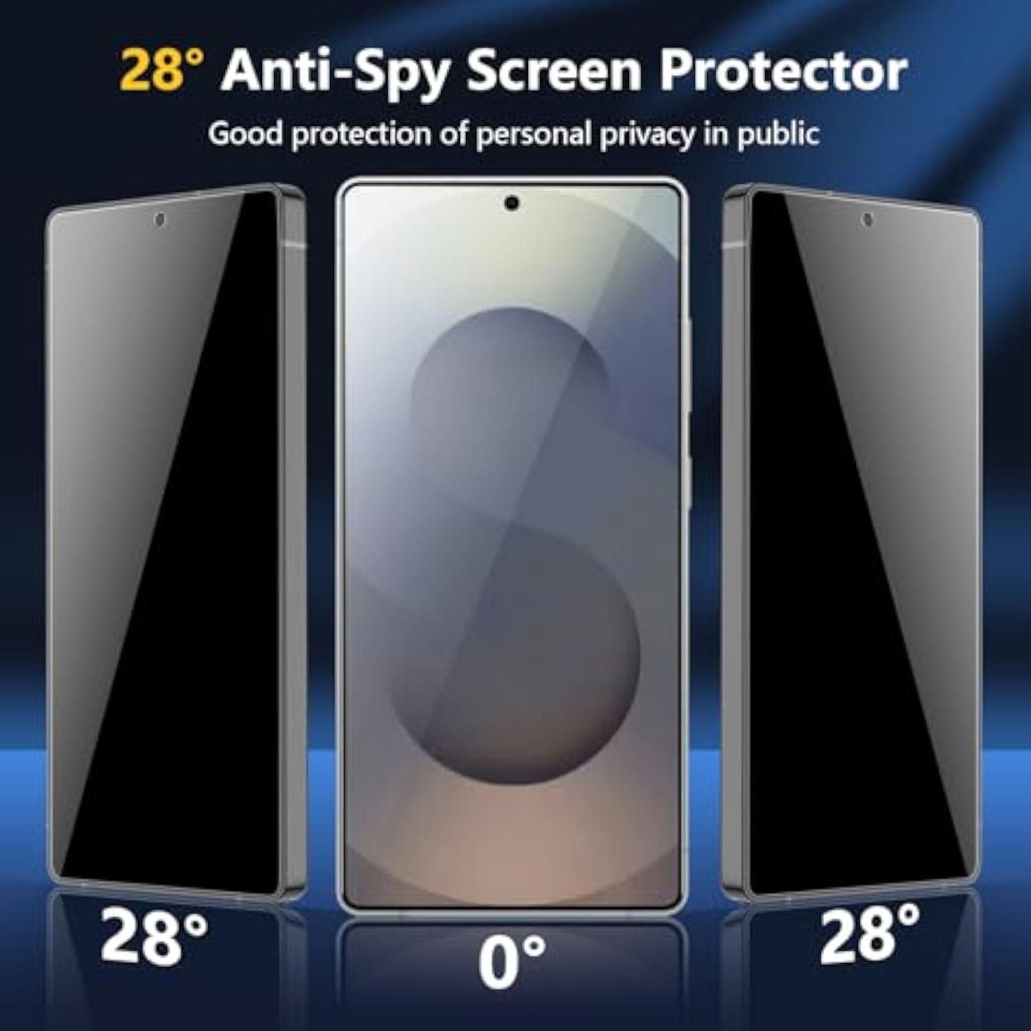 [2 Pack] For Samsung Galaxy S25 Ultra 5G Privacy Screen Protector 6.9-Inch, 9H Tempered Glass Film, Fingerprint Id Compatible, Easy Installation
