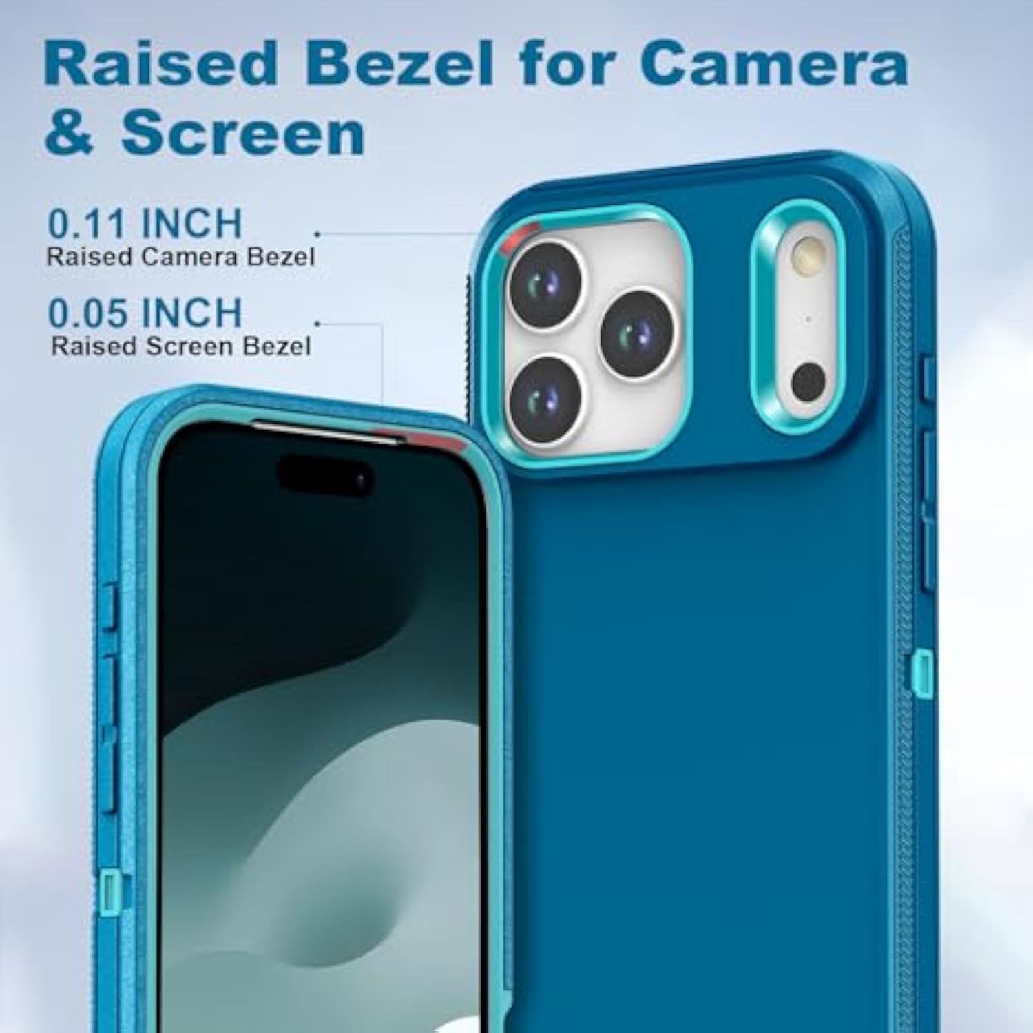 Designed For Iphone 17 Pro Case,[Without Screen Protector] Shockproof/Dust/Drop Proof 3-Layer Full Body Protection Rugged Heavy Duty Phone Case Cover For Iphone 17 Pro 6.3", Turquoise