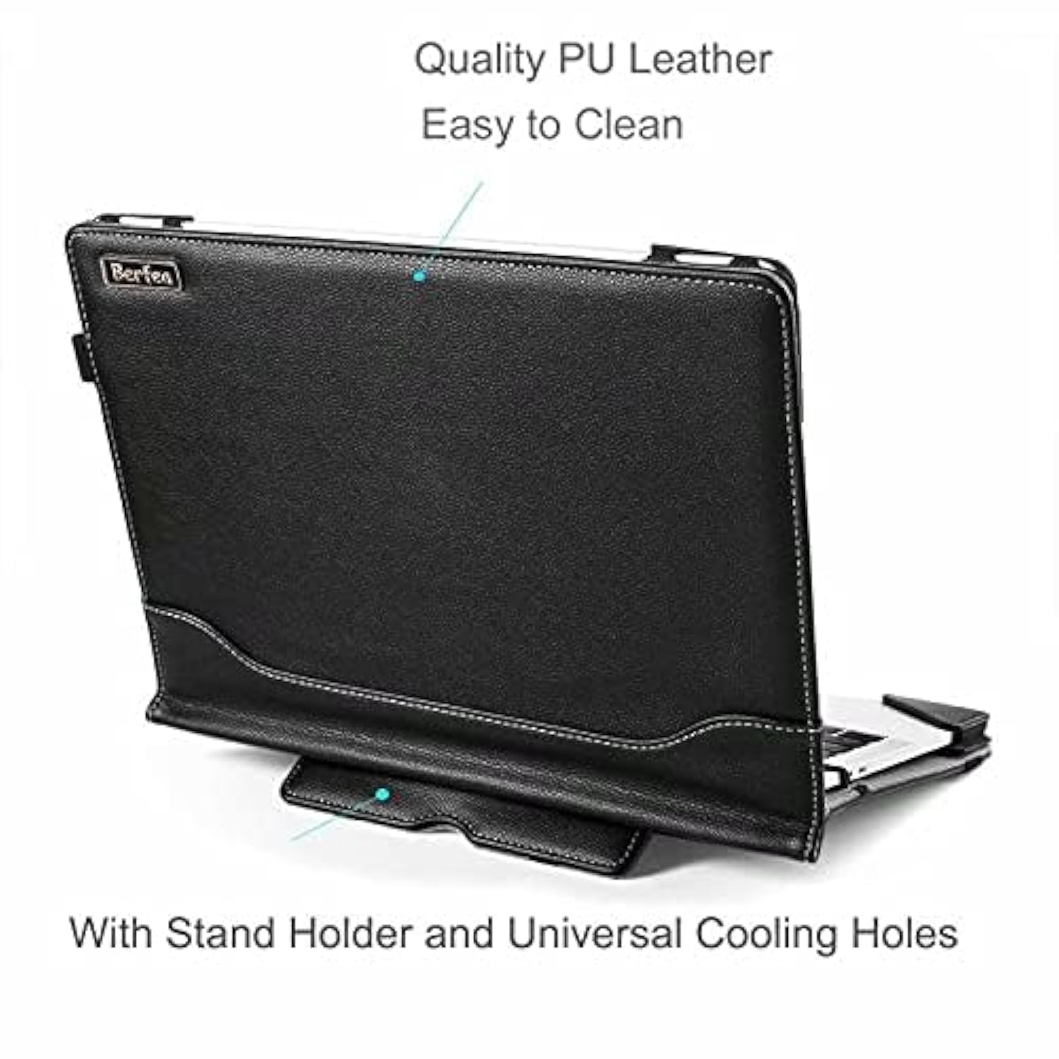 Laptop Sleeve, Protective Case Cover Compatible With Hp Probook 450 G8/G9, 455 G10/G9/G8, Envy X360 15-Ew Series 15.6 Inch Laptops, Pu Leather, Business Design, Stand Function, Pen Holder