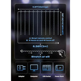 300 Led Fairy Curtain Lights, 9.8Ft X 9.8Ft White Curtain String Lights, Winter Wonderland Decorations, Usb Plug 8 Modes
