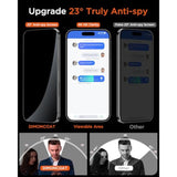 4-Pack For Iphone 15 Pro Privacy Screen Protector [Auto Alignment Kit] [10X Military Protection] Tempered Glass Film Compatible With 15 Pro 6.1 Inch [Case Friendly]