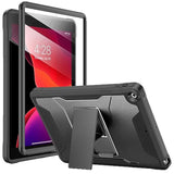 Case For Ipad 9Th/8Th/7Th Generation 10.2-Inch (2021/2020/2019 Release), With Built-In Screen Protector And Kickstand, Rugged Full Body Protective Cover For Ipad 10.2 Inch - Black