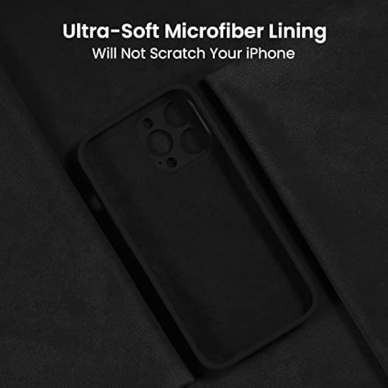 For 14 Pro Case, Silicone Upgraded [Camera Protection] Phone Case With [2 Screen Protectors], Soft Anti-Scratch Microfiber Lining Inside, 6.1 Inch, Black