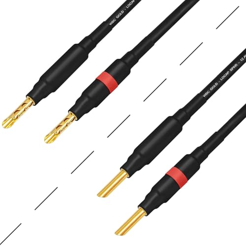 10 Foot WBC-GOLD-LOCAP-SPKR-12 AWG - Low-Capacitance - Low-Inductance - High Purity OFC - Audiophile HiFi Speaker Cable Pair with Eminence Gold