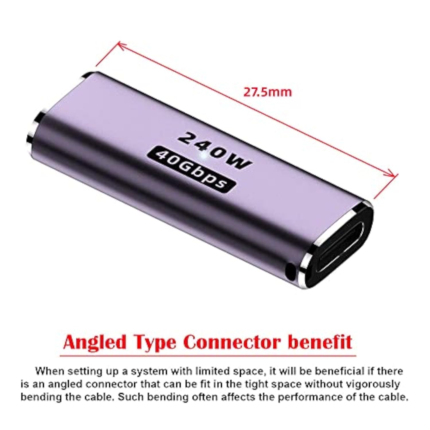 Usb4 Type C Female To Female 240W Power 40Gbps Data 8K Video Extender Adapter
