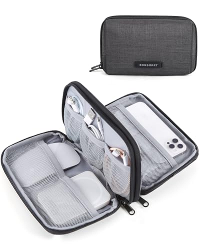 Electronics Organizer Travel Case, Cable Charger Cord Tech Organizer Pouch For Phone Charger Accessories, Black