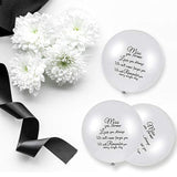 60Pcs White Memorial Balloons Funeral Helium for Remembrance and Condolence Services
