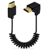 3.9Ft Hdmi 4K Coiled Cable, Hdmi 2.0 Version Hd High Speed Cable, 90 Degree Do