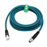 M12 Ethernet 8 Pin X Coded Rj45 Cat7E Gige Cable For Basler Cognex Industrial