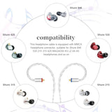 8 Core Mmcx Cable Compatible With Se215, Se215 Pro, Se315, Se425, Se425 Pro, Se535, Se846, Aonic 3, Aonic 4, Aonic 5, Lz A4 A5 Ue900 Earphones, Mmcx Replacement Cable, 3.7Ft