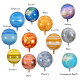 12Pcs 22Inch Solar System Balloon, 3D Helium Foil Planet, Moon, Earth, Sun, Mercury, Mars, Venus, Jupiter, Saturn, Uranus, Neptune Balloon For Space Birthday Party
