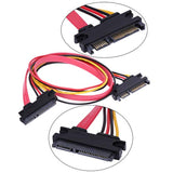 2-Pack 50Cm Sata Power Cable 22Pin (7+15) Male Plug To 22 Pin Female Jack Conn