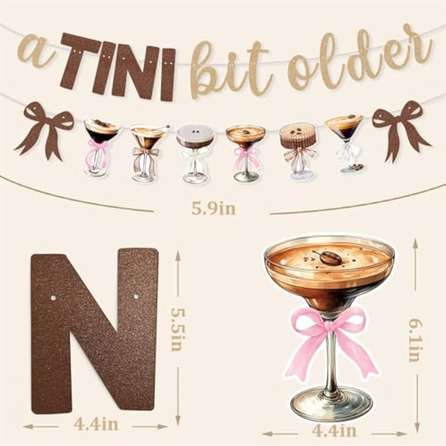 "A Tini Bit Older" Birthday Banner, Espresso Martini Garland for Party Decorations