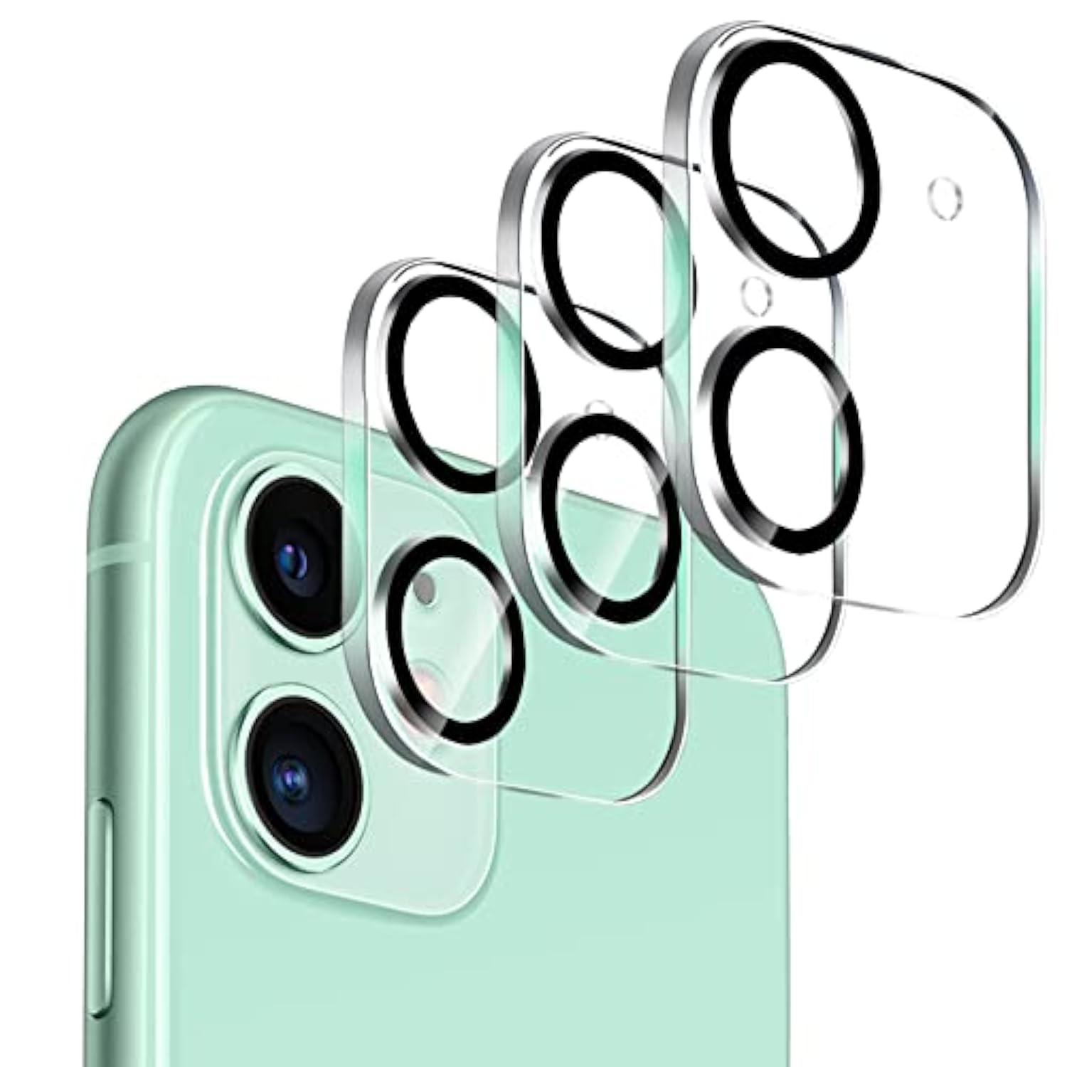 3 Pack Camera Lens Protector For Iphone 11 & Iphone 12 Mini, Ultra Hd, Tempered Glass, 9H Hardness, Anti-Scratch, Case Friendly, Easy To Install [No Affect On Night Shots]