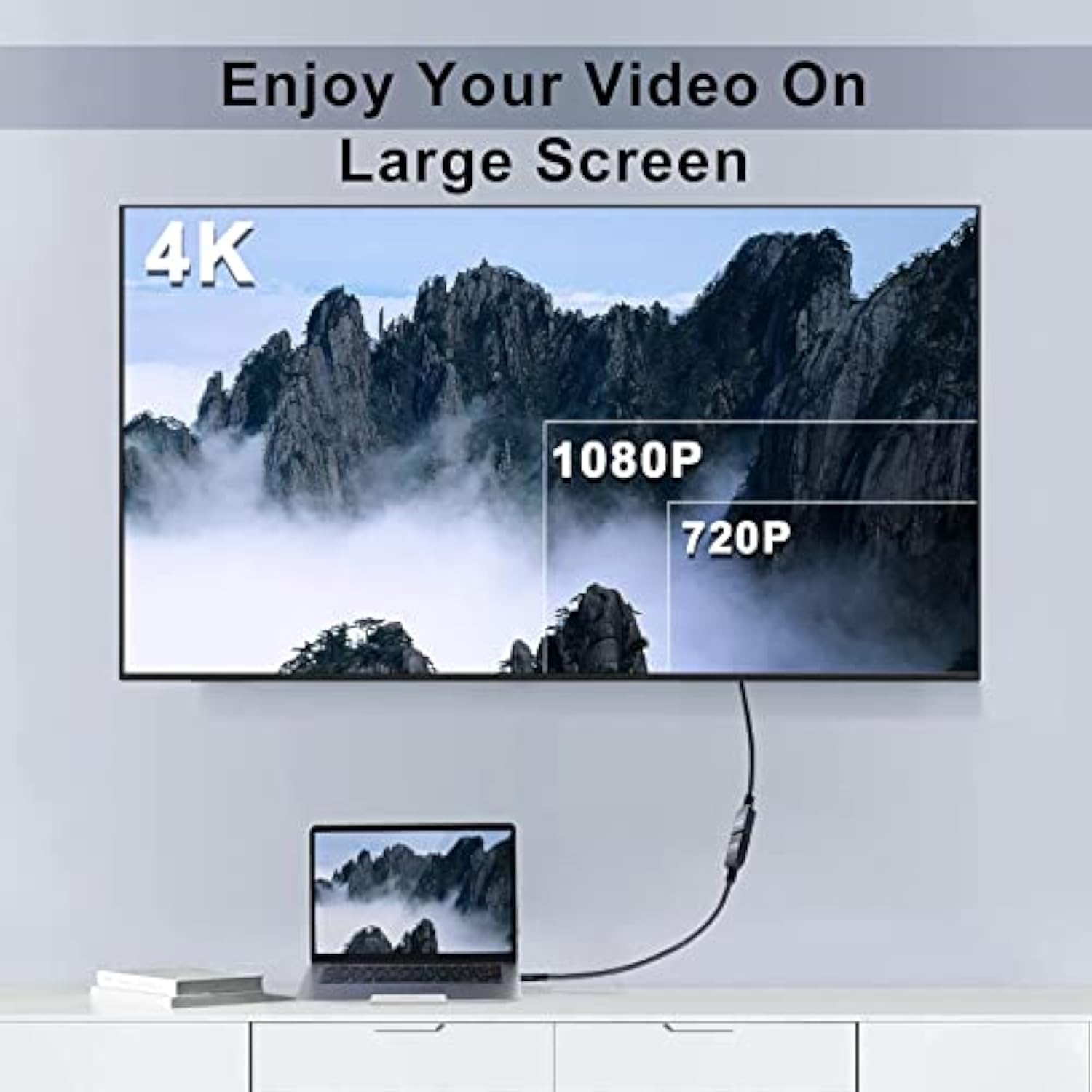 Hdmi Extension Cable 1Ft 2 Pack, 4K Hdmi Extender Male To Female Cord, Nylon B