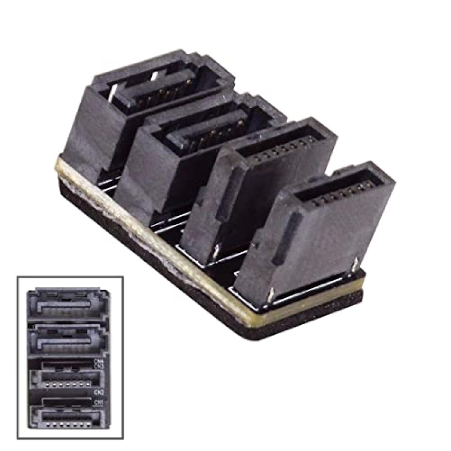 Cy Dual Sata 7Pin Male To 7Pin Female 360 Degree Angled Expansion Adapter Low