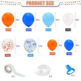 120 Pcs Blue And Orange Party Balloons Garland Kit For Party Decoratio