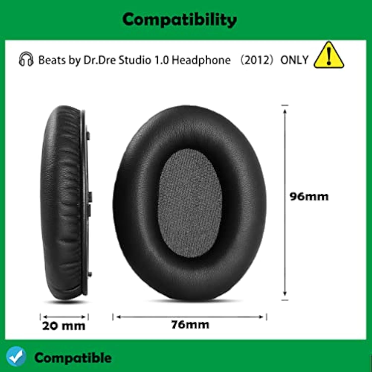 Original Headphone Ear Pads Headset Replacement Earpads Compatible With Beats By Dr.Dre Studio 1.0 Headphone