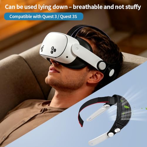 Head Strap for Meta Quest 3/Quest 3S, 0.20LB (90g) Ultra-Light Adjustable Comfort VR Head Strap, Breathable & Skin-Friendly, Stain-Resistant Washable