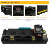 4-Port Battery Rapid Charger Dcb104 For Dewalt 12V Max, 20V Max, And Flexvolt 60V Max Lithium Ion Battery Charging Station (W/ 2 Usb Ports)