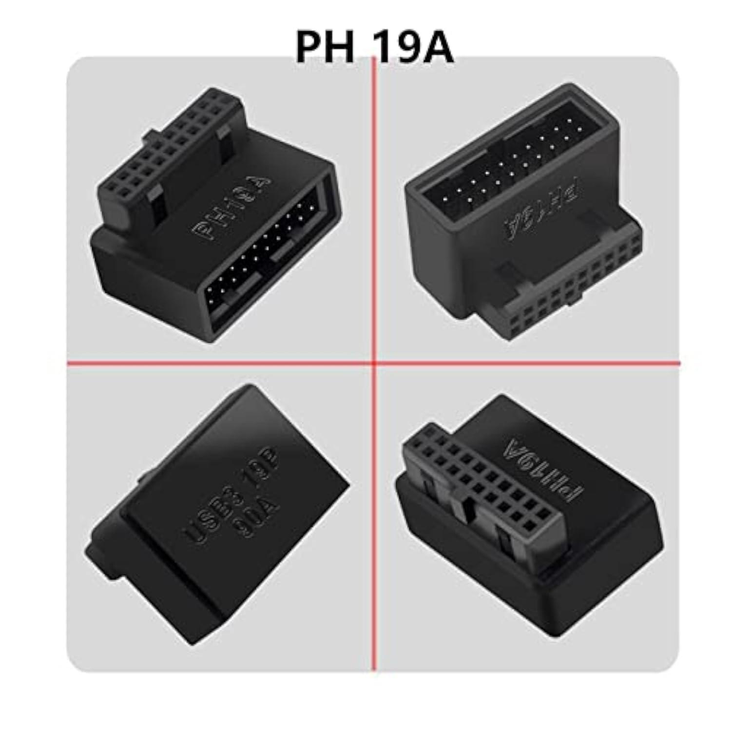 Usb 3.0 90 Degree Motherboard Adapter 19 Pin/20 Pin Male To Female Extension A