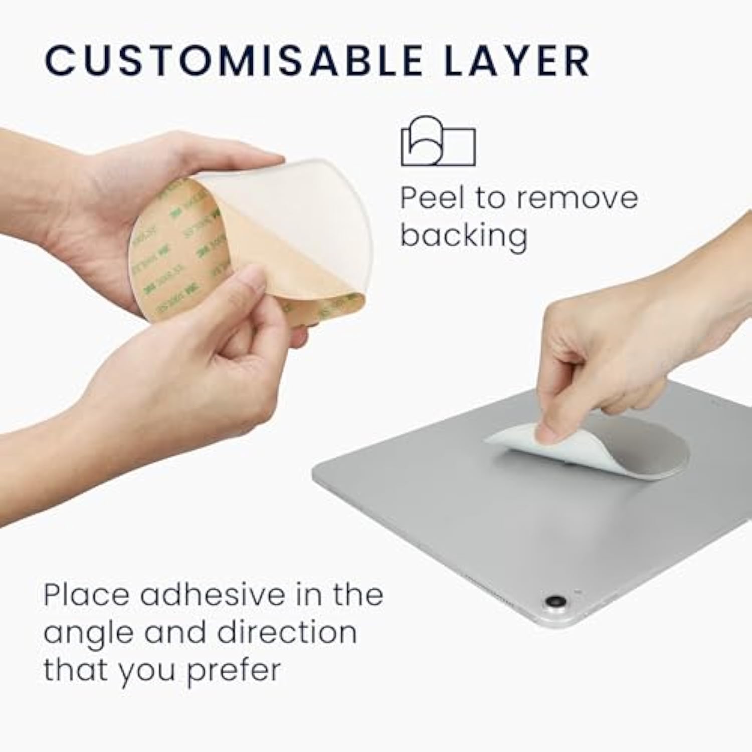 kwmobile Stick-on Holder for Apple Magic Mouse/Logitech Pebble/Samsung Mouse Slim - Storage for Laptop Tablet - Pouch for Mouse Grey