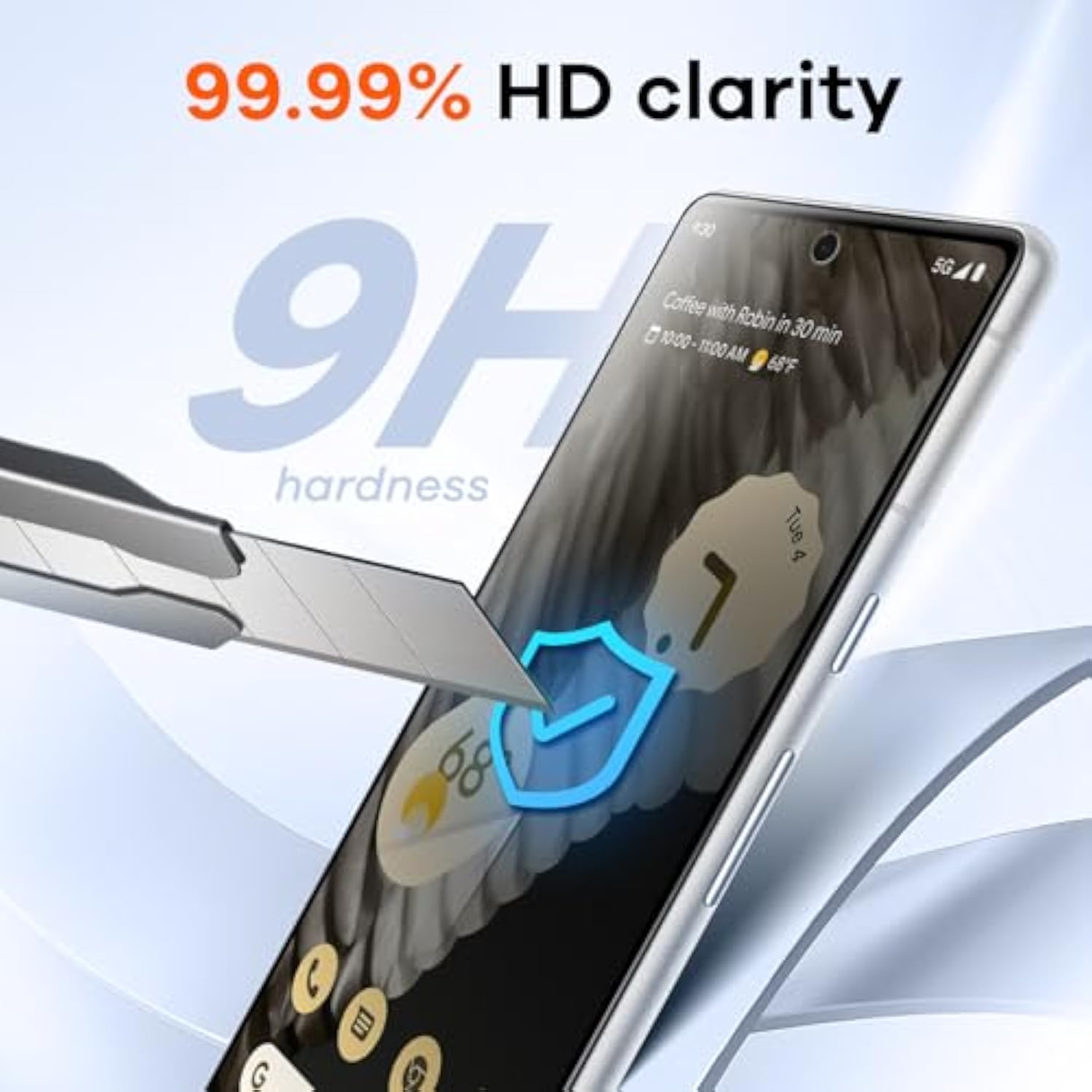 4+4 Pack For Google Pixel 7 Screen Protector & Camera Lens Protector, 9H Tempered Glass Cell Phone Protector, Anti-Fingerprint Camera Case (Pixel 7)
