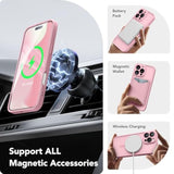 Magnetic iPhone 16 Pro Max Case, Full Camera Protection, MagSafe, Matte Peach Pink